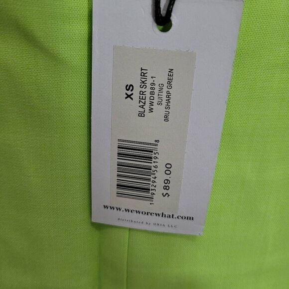 WeWoreWhat Sharp Green Suiting Blazer Skirt X-Small - Picture 4 of 6